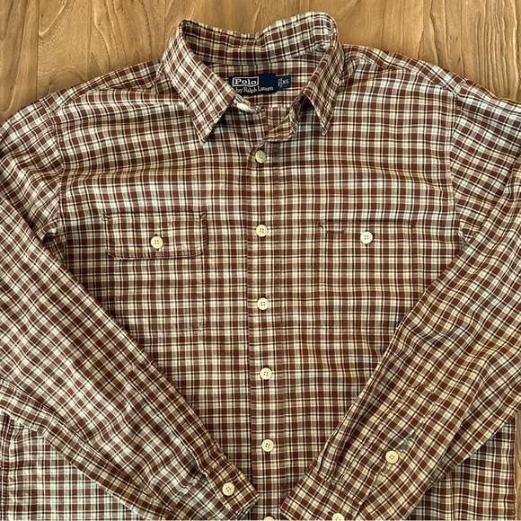 **POLO RALPH LAUREN** plaid two-pocket button down SIZE XL - Picture 4 of 6
